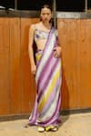 Buy_Raasa_Purple Saree Wrinkle Chiffon Abstract U-neck Misty Pattern With Blouse _at_Aza_Fashions