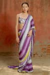 Buy_Raasa_Purple Saree Wrinkle Chiffon Abstract U-neck Misty Pattern With Blouse _Online_at_Aza_Fashions