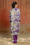 Shop_Raasa_Purple Modal Satin Abstract Mandarin Collar Aster Pattern Kurta With Pant _at_Aza_Fashions