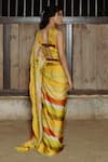 Shop_Raasa_Yellow Saree Wrinkle Chiffon Abstract Round Selene Pattern With Blouse _at_Aza_Fashions