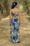 Shop_Raasa_Blue Cotton Modal Printed Leaf Straight Top And Pant Set _at_Aza_Fashions