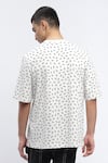 Shop_Abraham & Thakore_White Cotton Lycra Rib Printed Ant Motifs Pattern T-shirt _at_Aza_Fashions