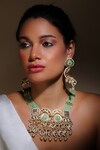 Buy_Dugran By Dugristyle_Multi Color Kundan And Pearl Embellished Necklace_at_Aza_Fashions