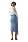 Shop_Pleats by Aruni_Blue Polyester Printed Denim Vione Pattern Skirt 