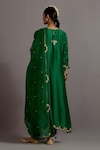 Shop_Deep Thee_Green Chanderi Hand Embroidered Zardozi Scalloped Phool Pathi A-line Kurta Set _at_Aza_Fashions