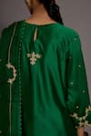 Deep Thee_Green Chanderi Hand Embroidered Zardozi Scalloped Phool Pathi A-line Kurta Set_Online_at_Aza_Fashions