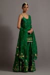 Buy_Deep Thee_Green Silk Hand Embroidered Zari Scoop Guccha Jaal Kurta Sharara Set_Online_at_Aza_Fashions