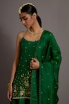 Buy_Deep Thee_Green Silk Hand Embroidered Zari Scoop Guccha Jaal Kurta Sharara Set