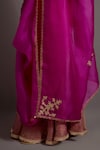 Buy_Deep Thee_Fuchsia Silk Hand Embroidered Zardozi Cutwork V Phool Patti Kurta Sharara Set