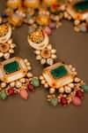 Buy_Ekathva Jaipur_Multi Color Polki Quinn Stone Studded Bridal Jewellery Set _Online_at_Aza_Fashions