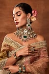 Ekathva Jaipur_Multi Color Polki Quinn Stone Studded Bridal Jewellery Set _at_Aza_Fashions