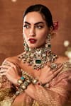 Buy_Ekathva Jaipur_Multi Color Polki Quinn Stone Studded Bridal Jewellery Set 