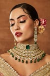 Buy_Ekathva Jaipur_Gold Plated Stones Keira Polki Bridal Necklace Set _at_Aza_Fashions