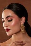 Buy_Ekathva Jaipur_Gold Plated Ida Polki Embellished Jhumkas_at_Aza_Fashions