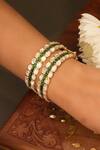 Buy_Ekathva Jaipur_Green Moissanite Ashini Polki Studded Bangles-Set of 2 _at_Aza_Fashions