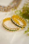 Buy_Ekathva Jaipur_Green Moissanite Ashini Polki Studded Bangles-Set of 2 _Online_at_Aza_Fashions