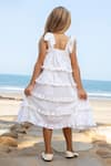 Shop_JILMIL DREAMWEAR_White Cotton Solid Layered Ruffle Dress _at_Aza_Fashions