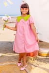 Buy_JILMIL DREAMWEAR_Pink Cotton Solid Peter Pan Frill Collared Shirt Dress _at_Aza_Fashions