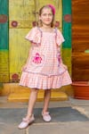 Buy_JILMIL DREAMWEAR_Pink Cotton Checkered Octopus Patch Work Dress _at_Aza_Fashions