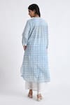 Shop_Jayati Goenka_Blue Cotton Print Block Round Long Kurta With Pant _at_Aza_Fashions