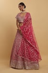 Aham-Vayam_Pink Net Embroidered Zari Sweetheart Gulzaar Floral Lehenga Set_at_Aza_Fashions