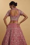 Buy_Aham-Vayam_Pink Net Embroidered Zari Sweetheart Gulzaar Floral Lehenga Set