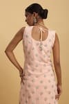 Aham-Vayam_Pink Georgette Embroidered Zardozi Round Floral Kurta Sharara Set_at_Aza_Fashions
