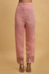 Buy_Aham-Vayam_Pink Georgette Embroidered Thread Round Floral Kurta Pant Set