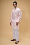 Shop_SPRING BREAK_Pink Kurta Viscose Embroidery Lucknowi Mosaic Bloom With Pant _Online_at_Aza_Fashions