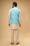 Shop_Spring Break_Green Cotton Silk Printed Tropical Bundi And Kurta Set_at_Aza_Fashions