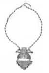 Buy_Nayaab by Aleezeh_Silver Plated Oxidised Surya Tej Long Necklace_Online_at_Aza_Fashions