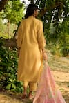 Shop_Priti Prashant_Yellow Mul Cotton Silk Printed Floral Round Baya Smocked Front Kurta Set _at_Aza_Fashions