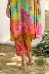 Priti Prashant_Multi Color Crepe Printed Floral Round Oriole Kaftan And Pant Co-ord Set _at_Aza_Fashions