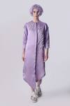 Buy Nitin Bal Chauhan Purple Linen Satin Embellished Cord Round 3d Assymetric Shirt Dress at Aza Fashions Buy_Nitin Bal Chauhan_Purple Linen Satin Embellished Cord Round 3d Assymetric Shirt Dress _at_Aza_Fashions