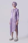 Nitin Bal Chauhan Purple Linen Satin Embellished Cord Round 3d Assymetric Shirt Dress Online at Aza Fashions Nitin Bal Chauhan_Purple Linen Satin Embellished Cord Round 3d Assymetric Shirt Dress _Online_at_Aza_Fashions