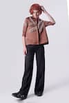 Buy Nitin Bal Chauhan Brown Linen Satin Embellished Cord Tassels Stand Collar 3d Shirt With Pant at Aza Fashions Buy_Nitin Bal Chauhan_Brown Linen Satin Embellished Cord Tassels Stand Collar 3d Shirt With Pant _at_Aza_Fashions