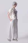 Buy_Nitin Bal Chauhan Edge_White Linen Satin Embellished Cord Band Collar Bead Top With Pant_Online_at_Aza_Fashions