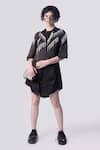 Buy_Nitin Bal Chauhan Edge_Black Linen Satin Embellished Cord Round Tassel Shirt Dress _at_Aza_Fashions