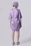 Shop_Nitin Bal Chauhan Edge_Purple Linen Satin Embellished Cord Round Tasselled 3d Shirt Dress _at_Aza_Fashions