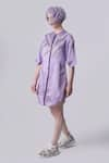 Buy_Nitin Bal Chauhan Edge_Purple Linen Satin Embellished Cord Round Tasselled 3d Shirt Dress _Online_at_Aza_Fashions