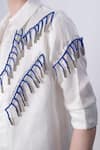 Buy_Nitin Bal Chauhan Edge_White Linen Satin Hand Embroidered 3d Chords Collared Shirt With Pant _Online_at_Aza_Fashions