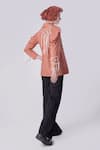 Shop_Nitin Bal Chauhan Edge_Peach Egyptian Cotton Hand Embroidered 3d Chords Lapel Jacket With Pant _at_Aza_Fashions