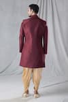 Arihant Rai Sinha_Maroon Sherwani Silk Plain Solid And Dhoti Pant Set_Online_at_Aza_Fashions
