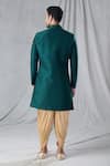 Shop_Arihant Rai Sinha_Green Sherwani Silk Plain Solid Button Down And Dhoti Pant Set _at_Aza_Fashions