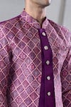 Arihant Rai Sinha_Purple Attached Jacket Soft Cotton Embroidered Sequin Kurta And Dhoti Pant Set _at_Aza_Fashions