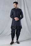 Buy_Arihant Rai Sinha_Black Sherwani Silk Embroidered Zari Hem And Dhoti Pant Set _at_Aza_Fashions