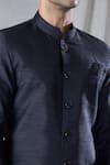 Arihant Rai Sinha_Black Sherwani Silk Embroidered Zari Hem And Dhoti Pant Set _Online_at_Aza_Fashions