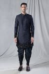 Buy_Arihant Rai Sinha_Black Sherwani Silk Embroidered Zari Hem And Dhoti Pant Set _Online_at_Aza_Fashions