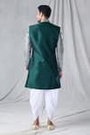 Shop_Arihant Rai Sinha_Green Attached Jacket Jacquard Geometric Pattern Kurta And Dhoti Pant Set_at_Aza_Fashions