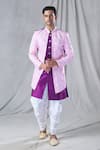 Buy_Arihant Rai Sinha_Purple Attached Jacket Soft Cotton Sequin And Kurta & Dhoti Pant Set _at_Aza_Fashions